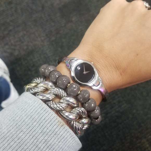 Movado Bela Watch Silver & Black face